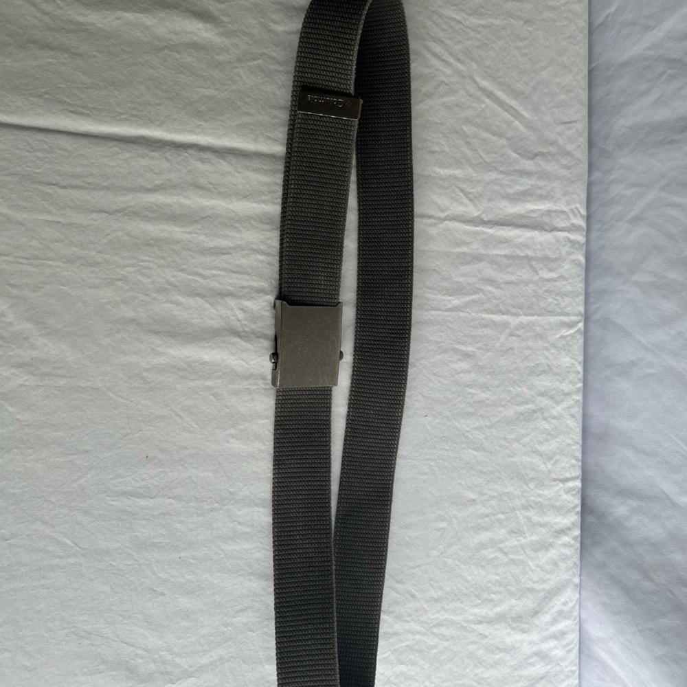 Columbia Mens Charcoal Gray Canvas Cloth Belt cut-to-fit 45 inch strap